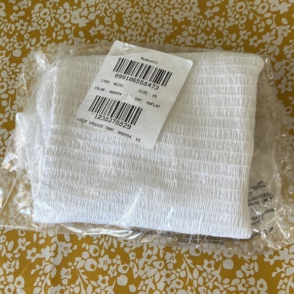 Madewell Lucie Smocked Tank Top NE251 White XS - Picture 8 of 8